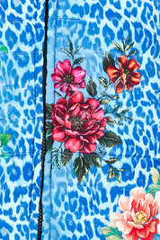 Product shot of the Florentyna Puffer Jacket in colour Blue (Blue), detail