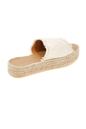 Product shot of the Fringe Sandals in colour Natural, from the back