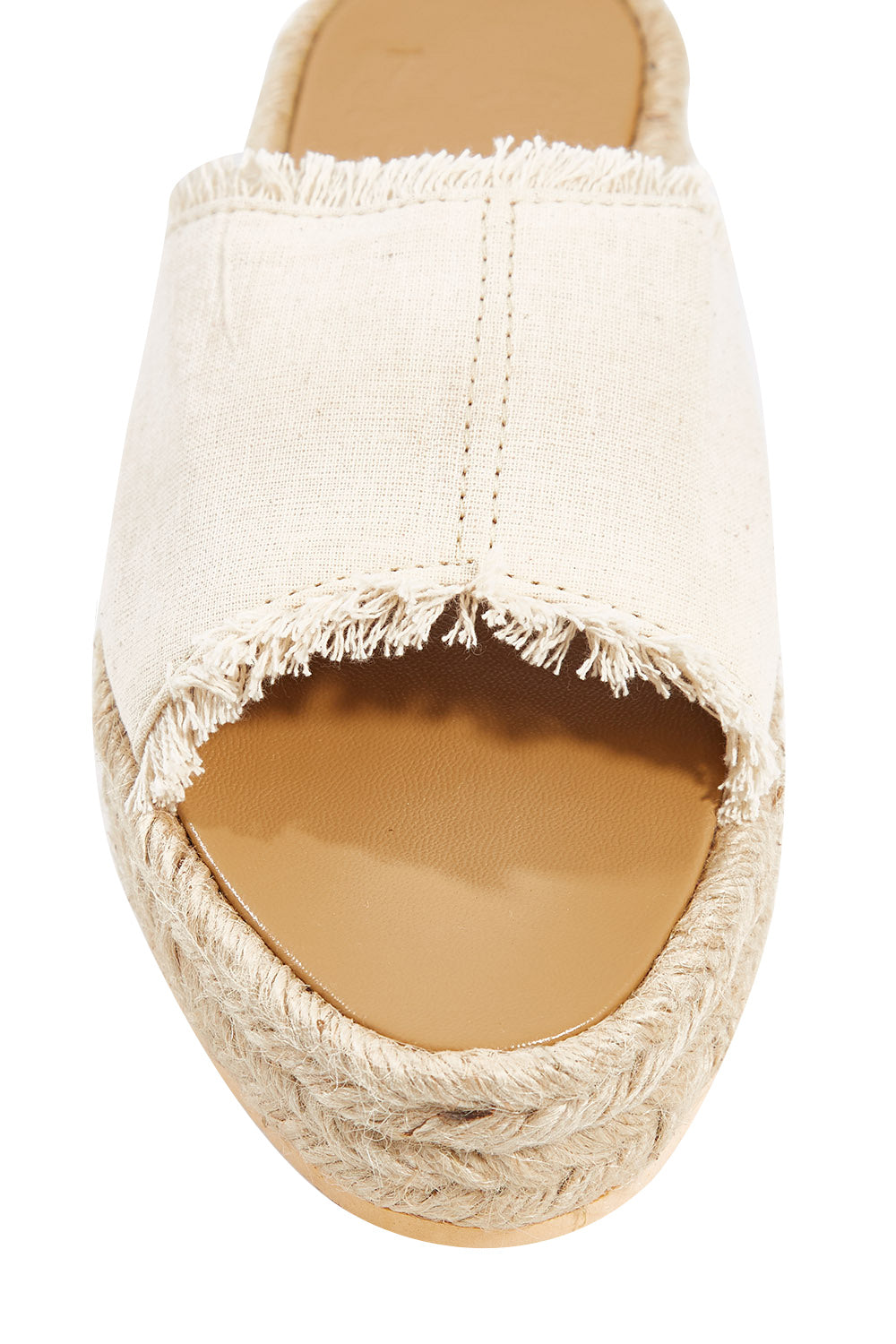 Product shot of the Fringe Sandals in colour Natural, detail