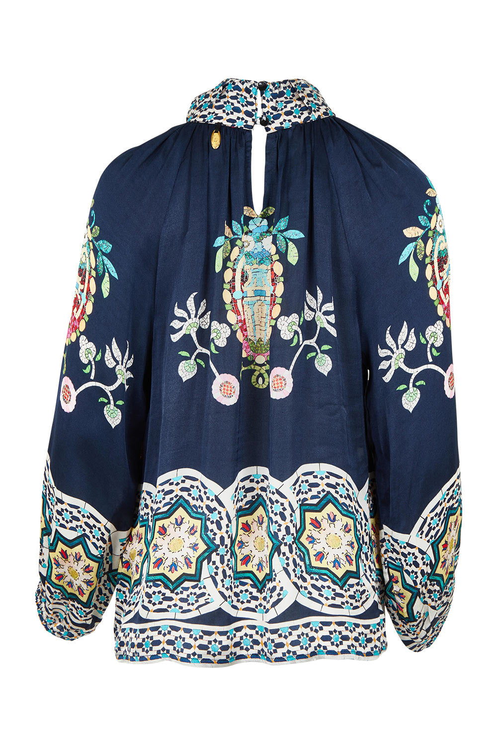 Product shot of the Garcia Shirt in colour Navy (Blue), from the back