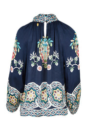 Product shot of the Garcia Shirt in colour Navy (Blue), from the back
