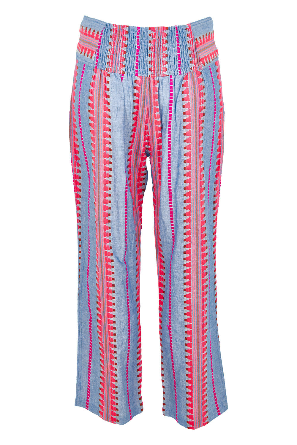 Product shot of the Ithaca Cotton Blend Pant in colour Neon, from the back