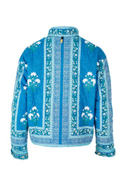 Product shot of the Kiana Jacket in colour Blue (Blue), from the back