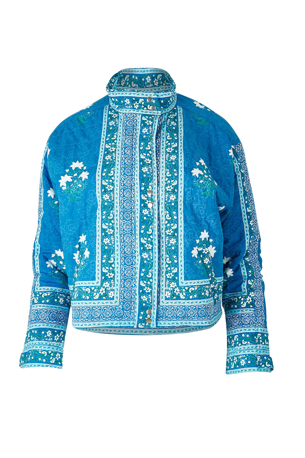 Product shot of the Kiana Jacket in colour Blue (Blue), from the front