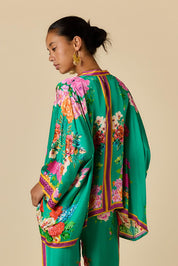 Model Genericm wearing size sample of the Liberte Shirt – Green in colour Green, from an angle