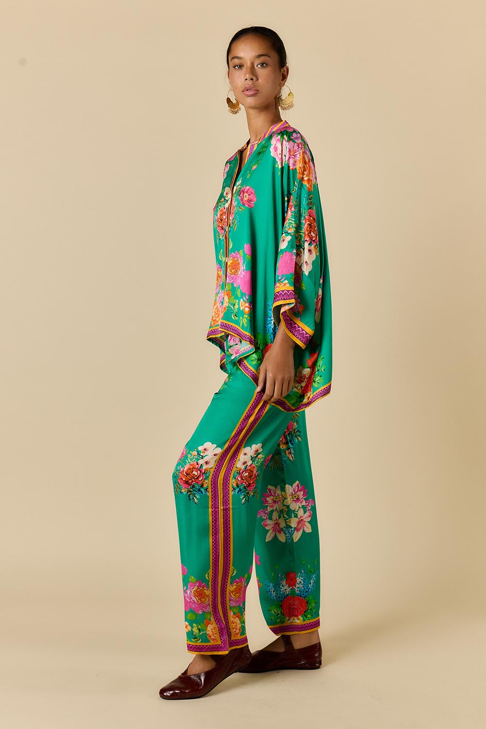 Model Genericm wearing size sample of the Liberte Shirt – Green in colour Green, from the front