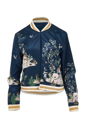 Product shot of the Machali Jacket in colour Navy (Blue), from the front