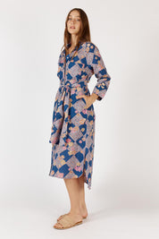A model wearing the Maple Cotton Maxi Dress in colour Print, from the front, showing the whole outfit