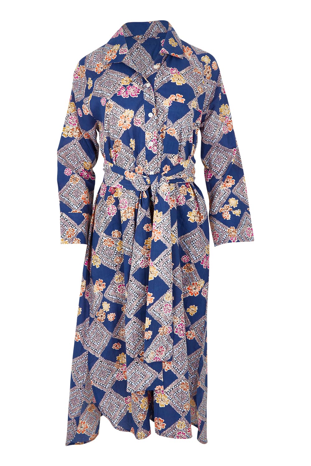 Product shot of the Maple Cotton Maxi Dress in colour Print, from the front