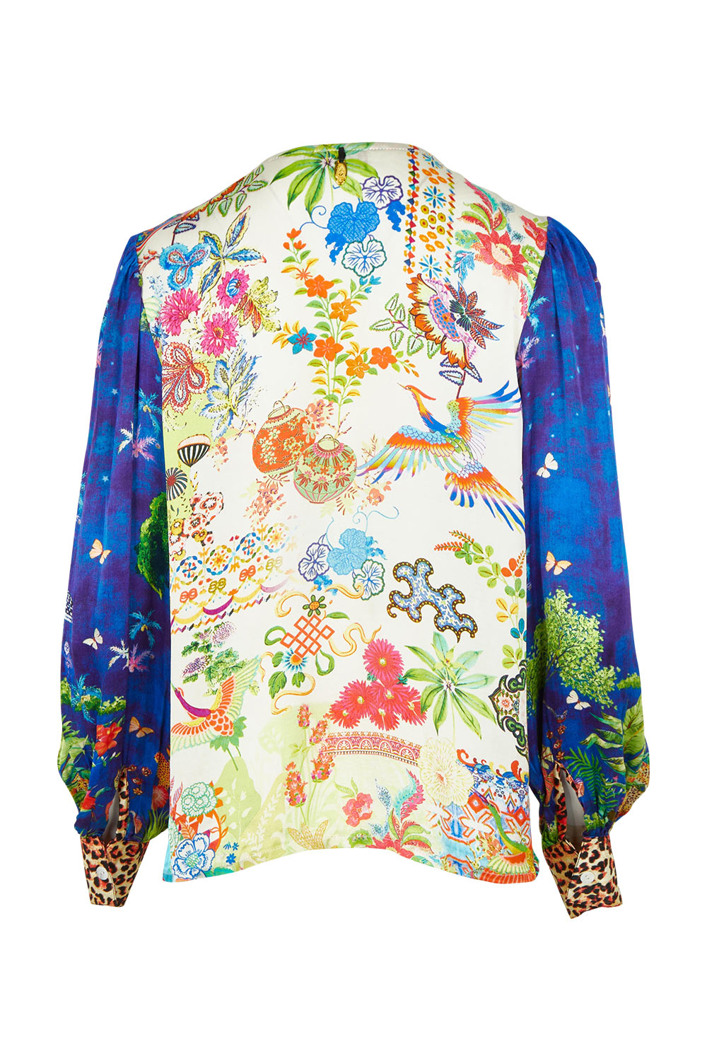 Product shot of the Mataram Bolero in colour Navy, from the back