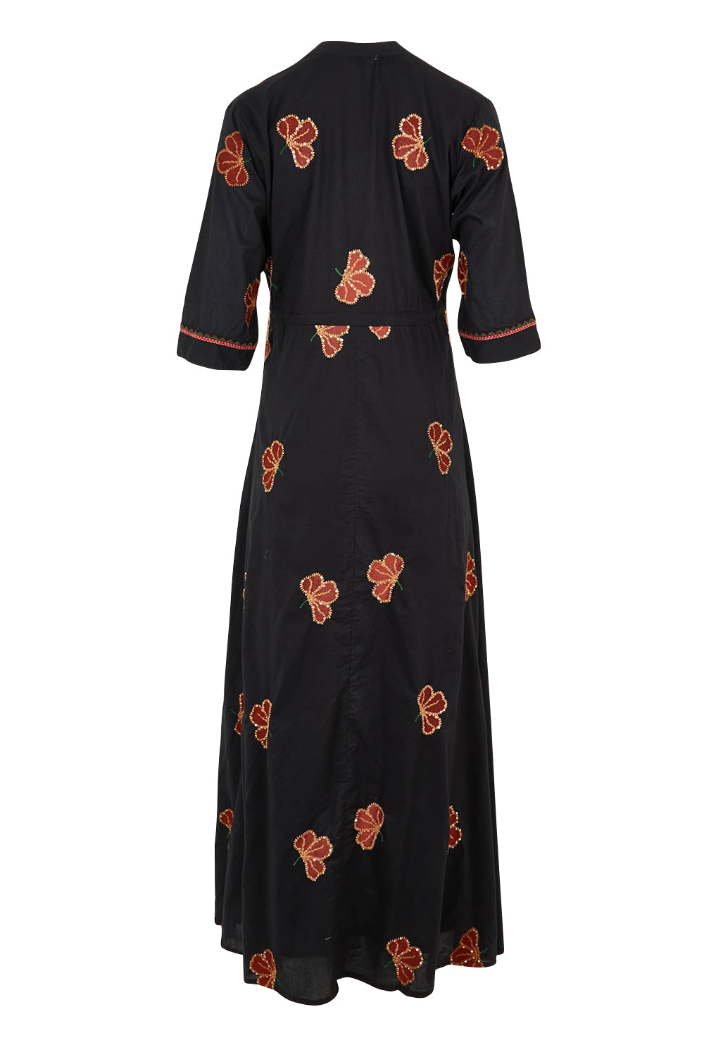 Product shot of the Miguel Cotton Dress in colour Black (Black), from the back