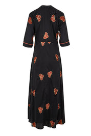 Product shot of the Miguel Cotton Dress in colour Black (Black), from the back