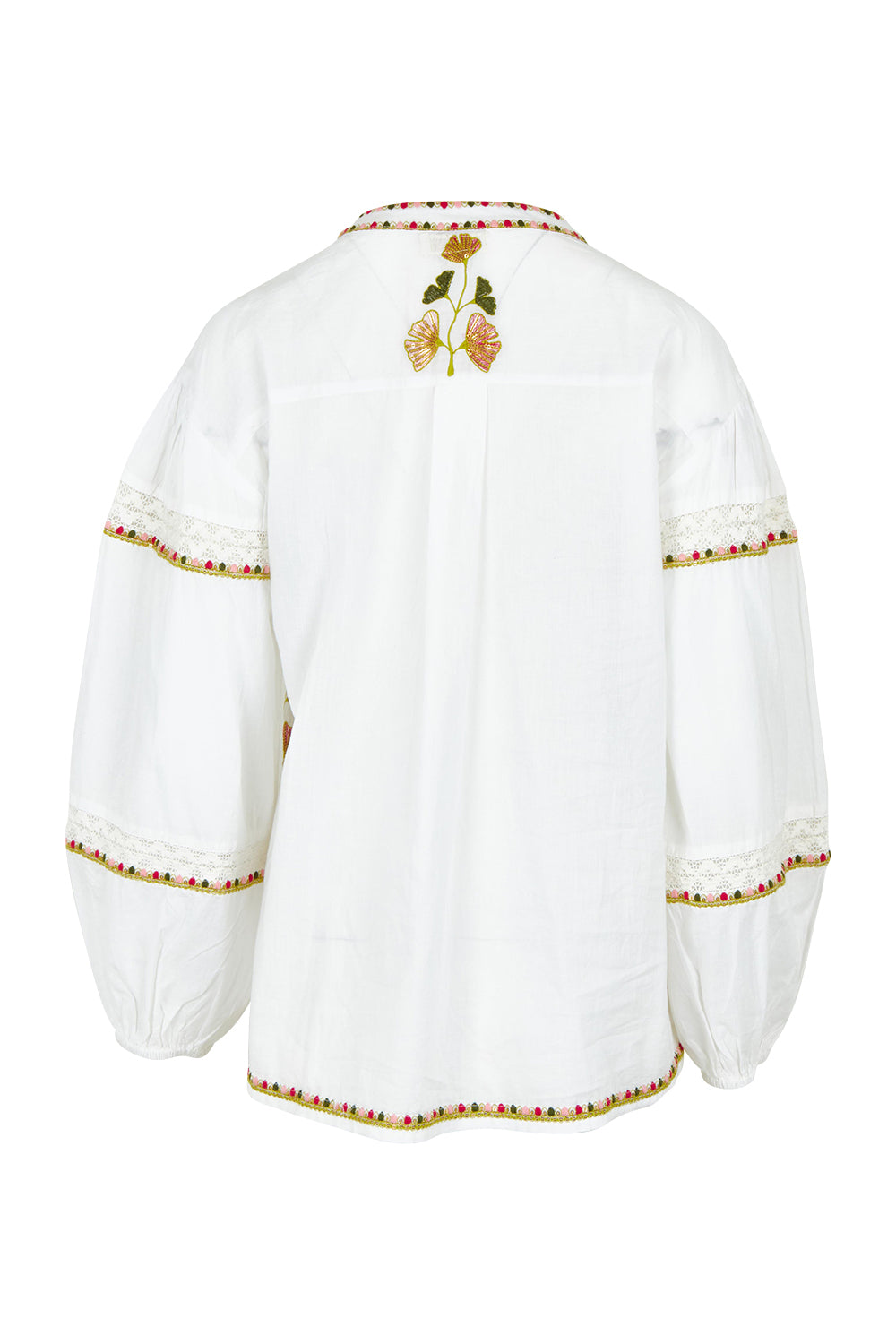 Product shot of the Monfils Cotton Top in colour White (White), from the back