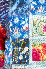 Product shot of the Oklahoma Quilted Jacket in colour Multi (Blue), detail