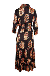 Product shot of the Paisley Dress in colour Black (Black), from the back
