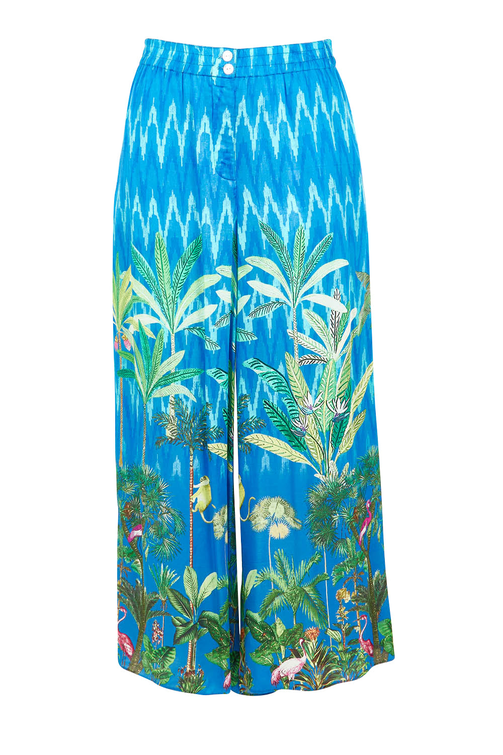 Product shot of the Palm Springs Pant in colour Blue (Blue), from the front