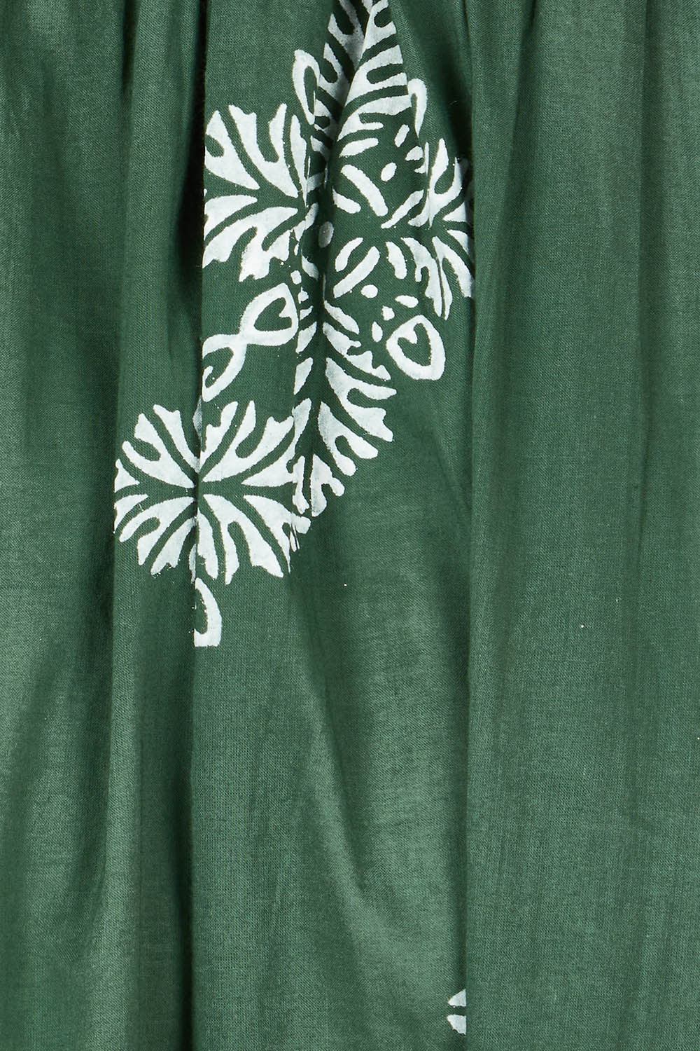 Product shot of the Primavera Cotton Maxi Dress in colour Olive (Green), detail