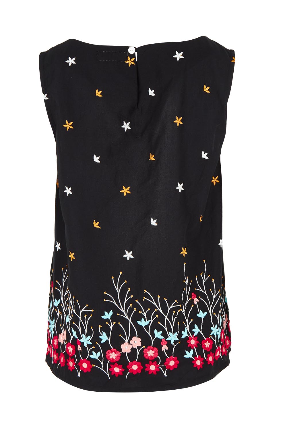 Product shot of the Provence Cotton Tank Top in colour Black (Black), from the back