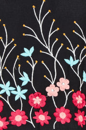 Product shot of the Provence Cotton Tank Top in colour Black (Black), detail