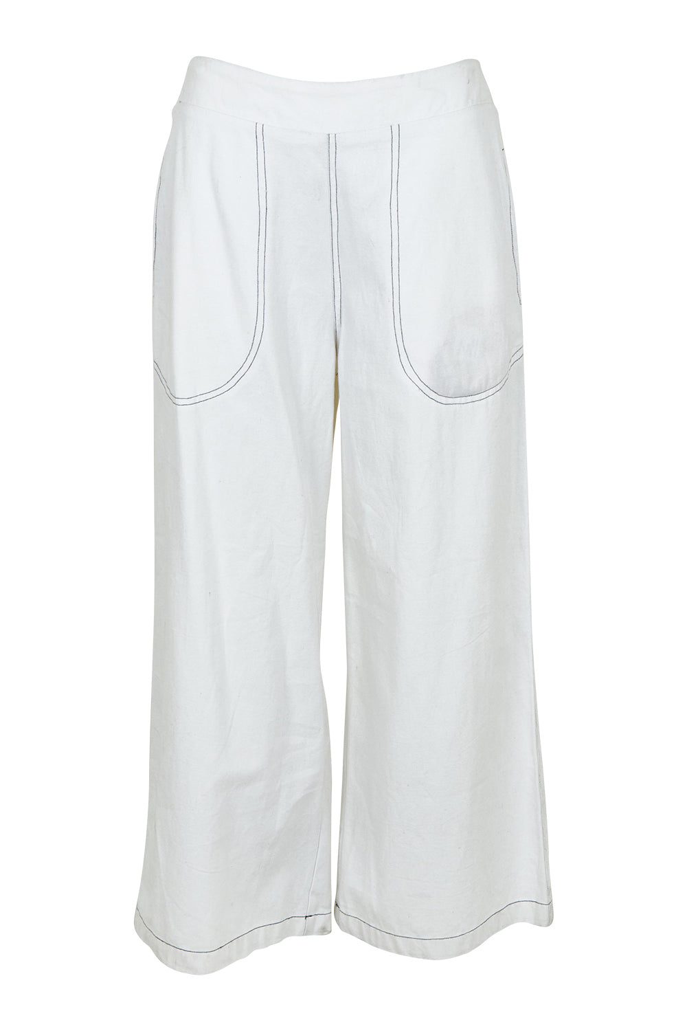 Product shot of the Pula Pant in colour White (White), from the front