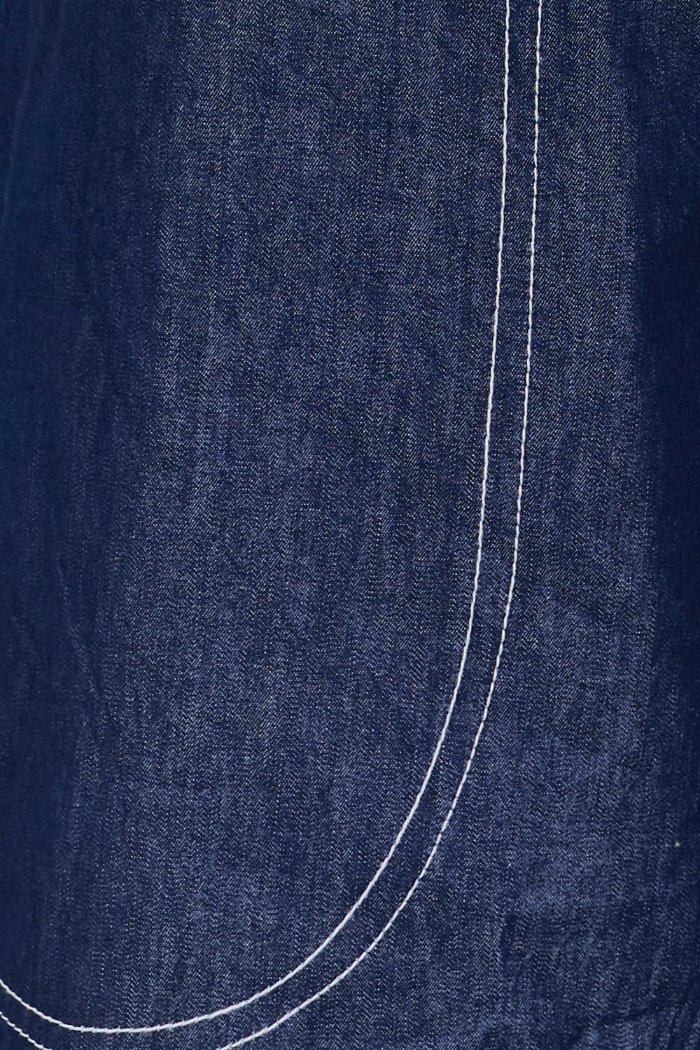 Product shot of the Pula Pant – Denim in colour Denim, showing detail
