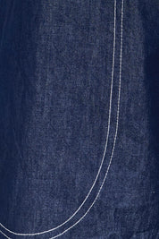 Product shot of the Pula Pant – Denim in colour Denim, showing detail
