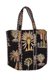 Product shot of the Quilted Bag in colour Meadow (Blue), from the back