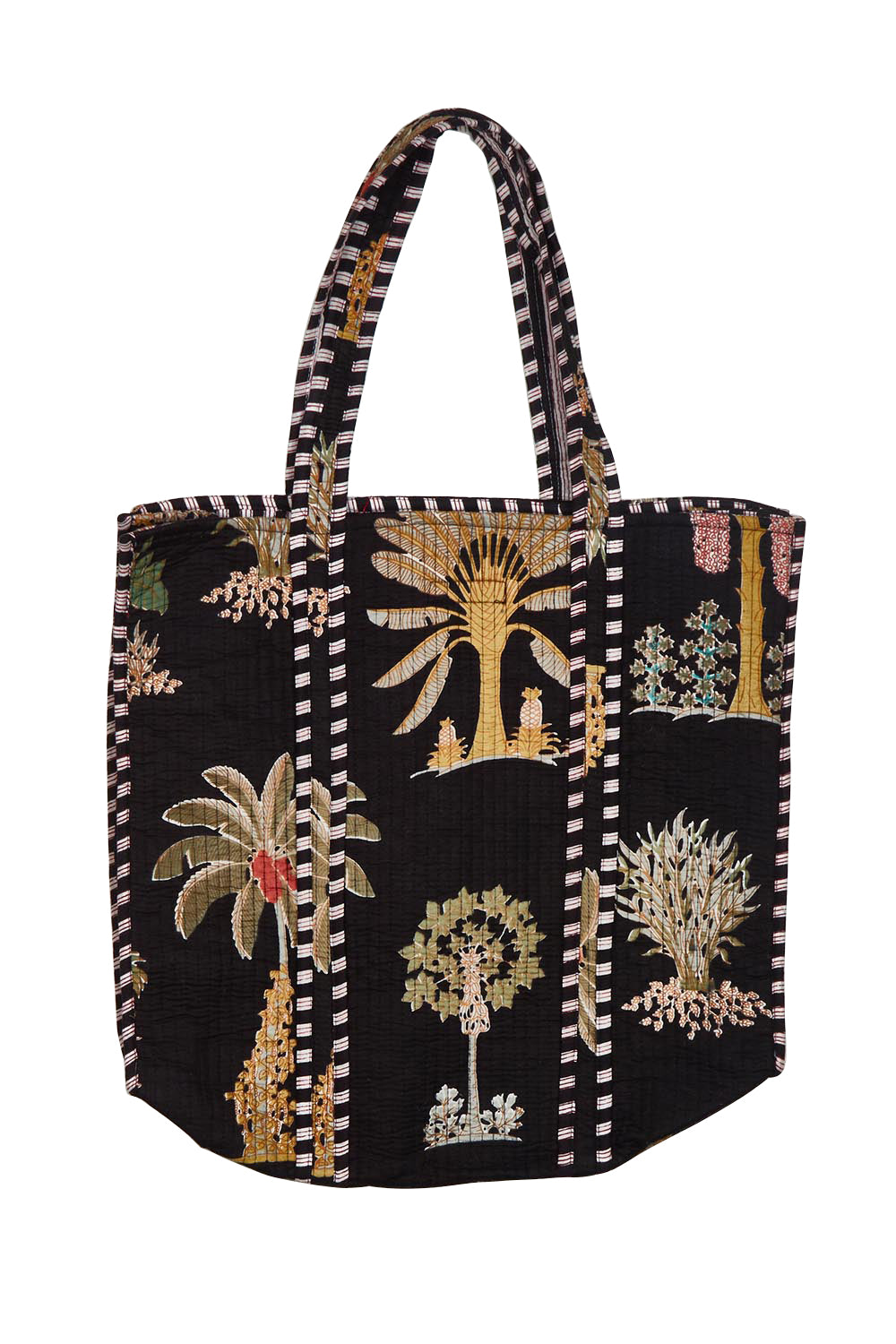 Product shot of the Quilted Bag in colour Meadow (Blue), from the front