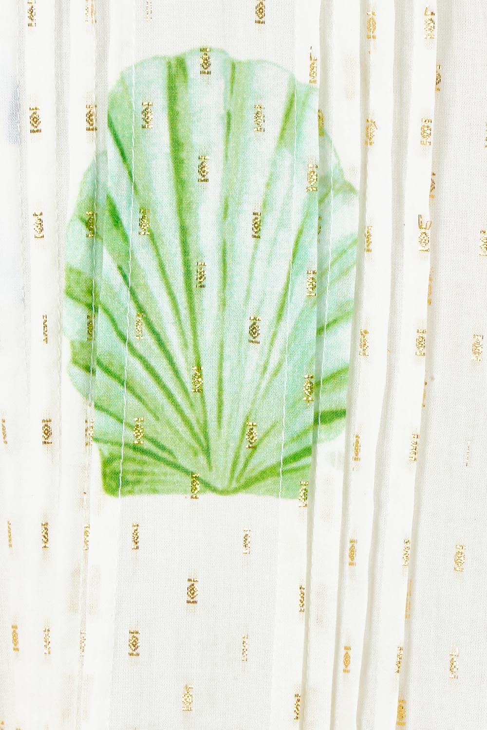 Product shot of the Rock Lobster Cotton Dress in colour Print (White), detail