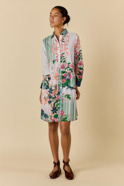 Model Genericm wearing size sample of the Roseanne Shirtmaker Dress – Multi in colour Multi, from the front