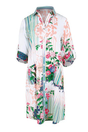 Product shot of the Roseanne Shirtmaker Dress – Multi in colour Multi, showing detail