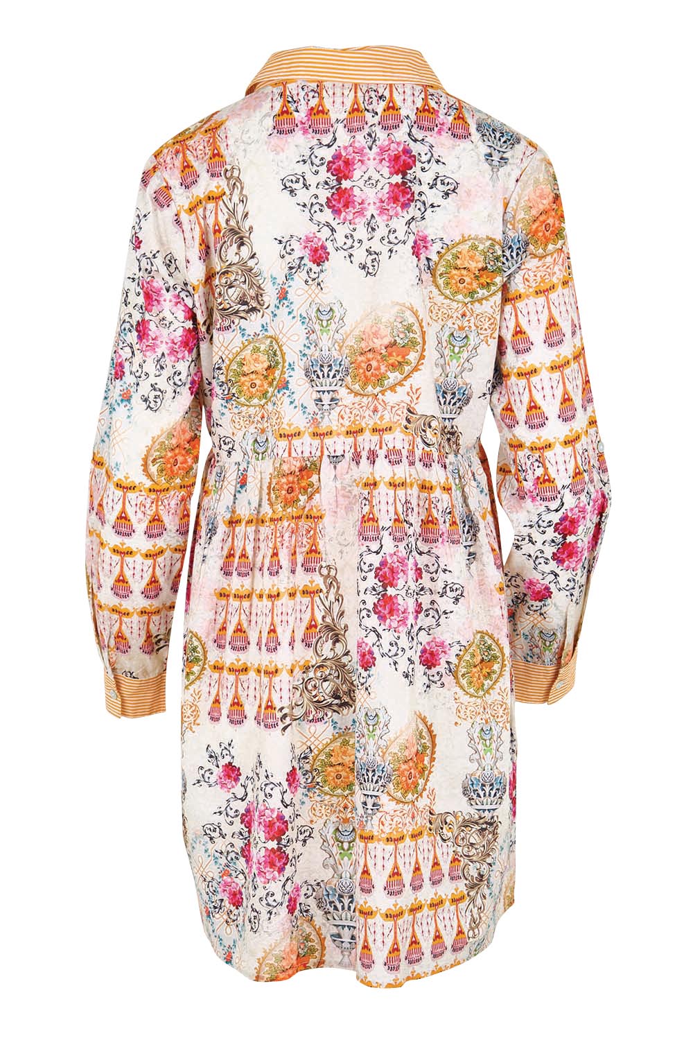 Product shot of the Rosetta Dress – Gold in colour Gold, from the back