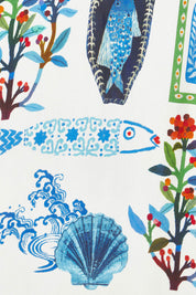 Product shot of the Sardinia Skirt in colour Multi (Blue), detail