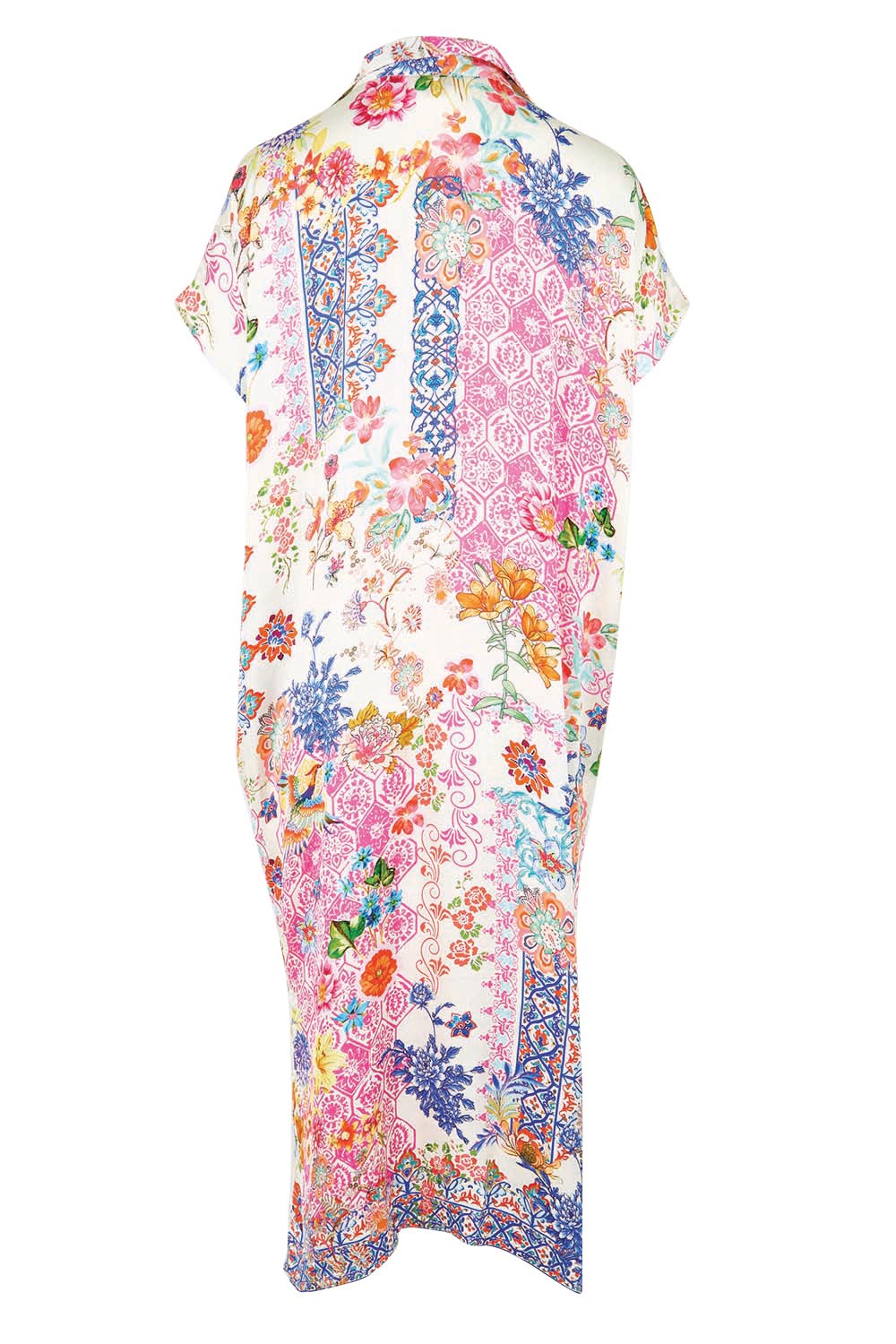 Product shot of the Songbird Kaftan Dress – White in colour White, from the back