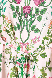 Product shot of the Tatiana Poncho – Pink in colour Pink, showing detail