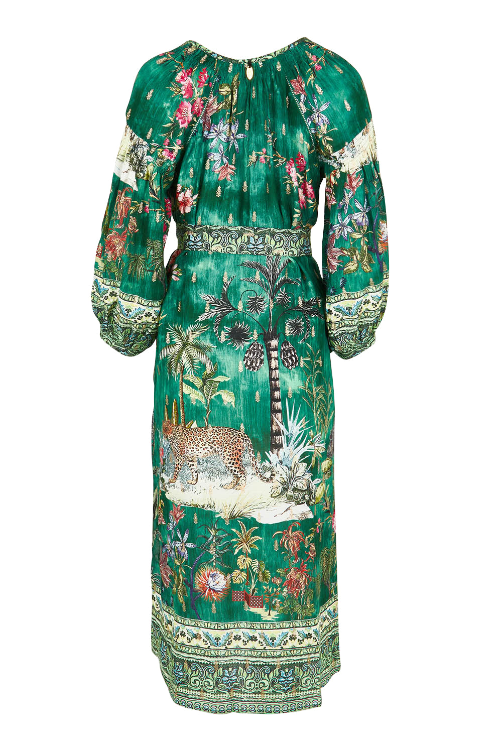 Product shot of the Le Tigre Dress in colour Greenmulti (Green), from the back