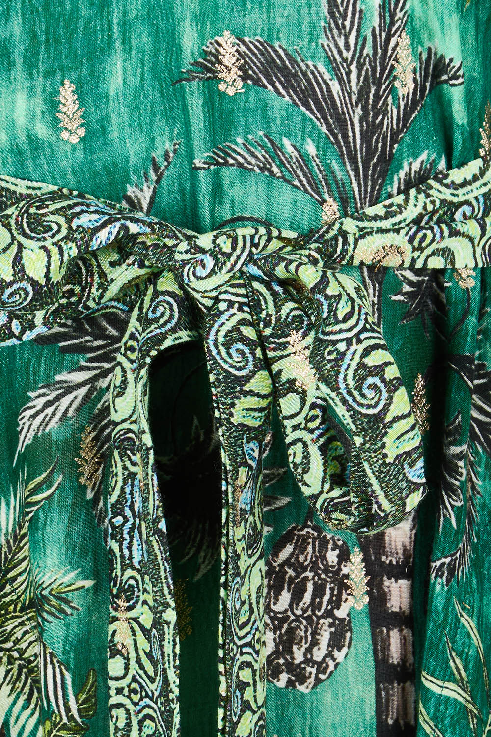 Product shot of the Le Tigre Dress in colour Greenmulti (Green), detail