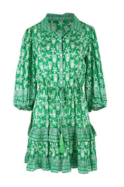Preloved Tiki Tiered Dress - Emerald