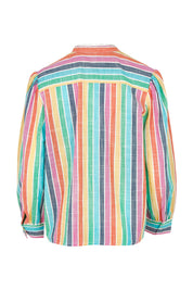Product shot of the Vishnik Cotton Shirt in colour Stripe, from the back