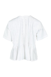 Product shot of the Vivian Cotton Top in colour White (White), from the back