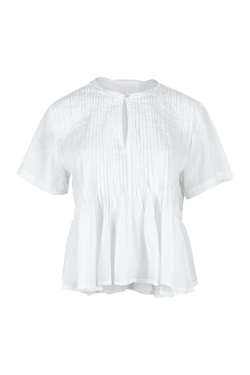 Product shot of the Vivian Cotton Top in colour White (White), from the front