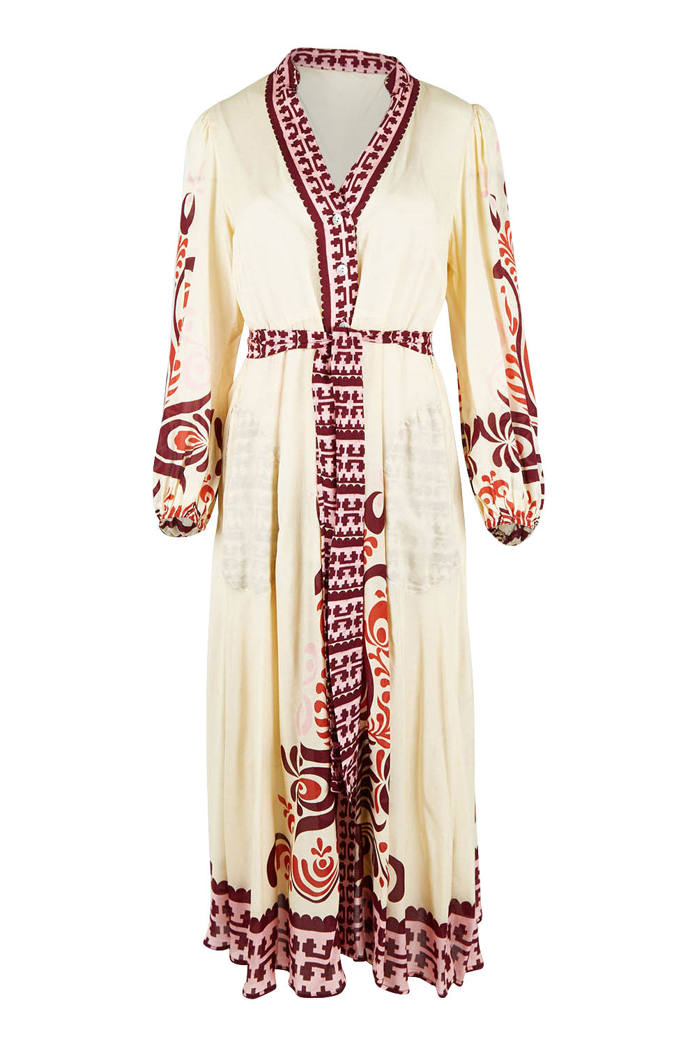 Product shot of the Zeezee Dress in colour Cream, from the front