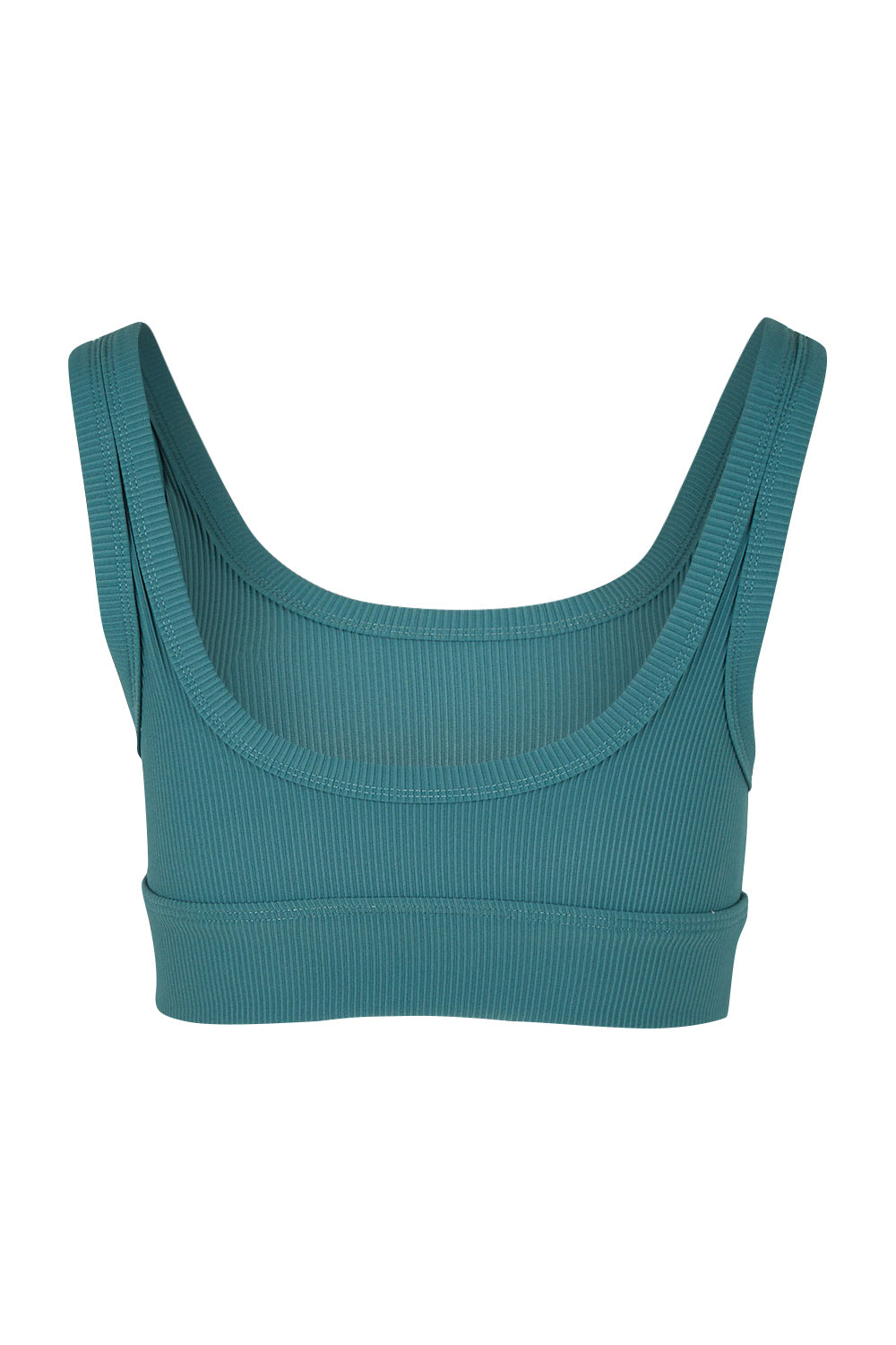 Product shot of the Scoop It Up Sports Bra in colour Sage (Green), from the back
