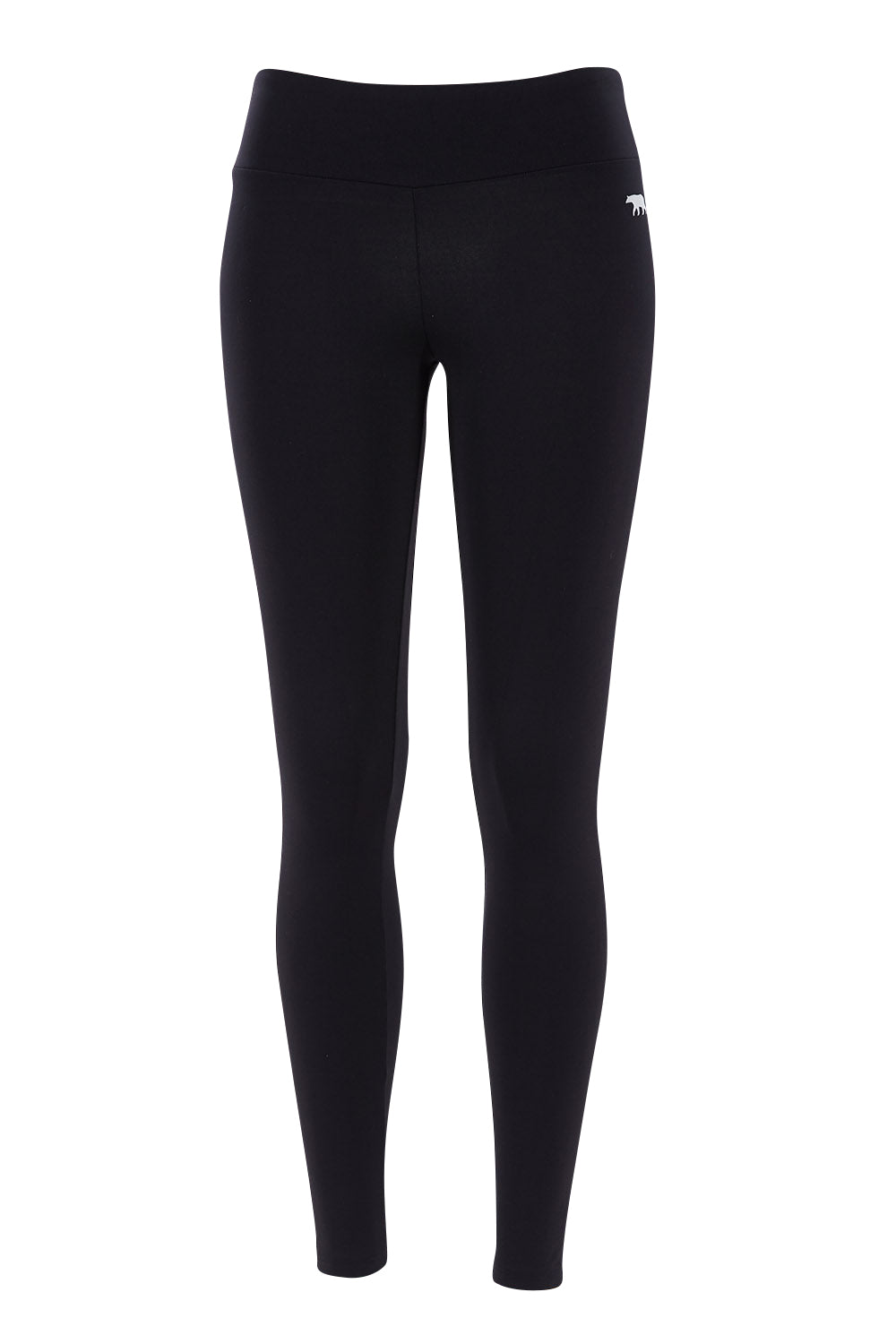 Product shot of the High Rise Full Length Tight in colour Black (Black), from the front
