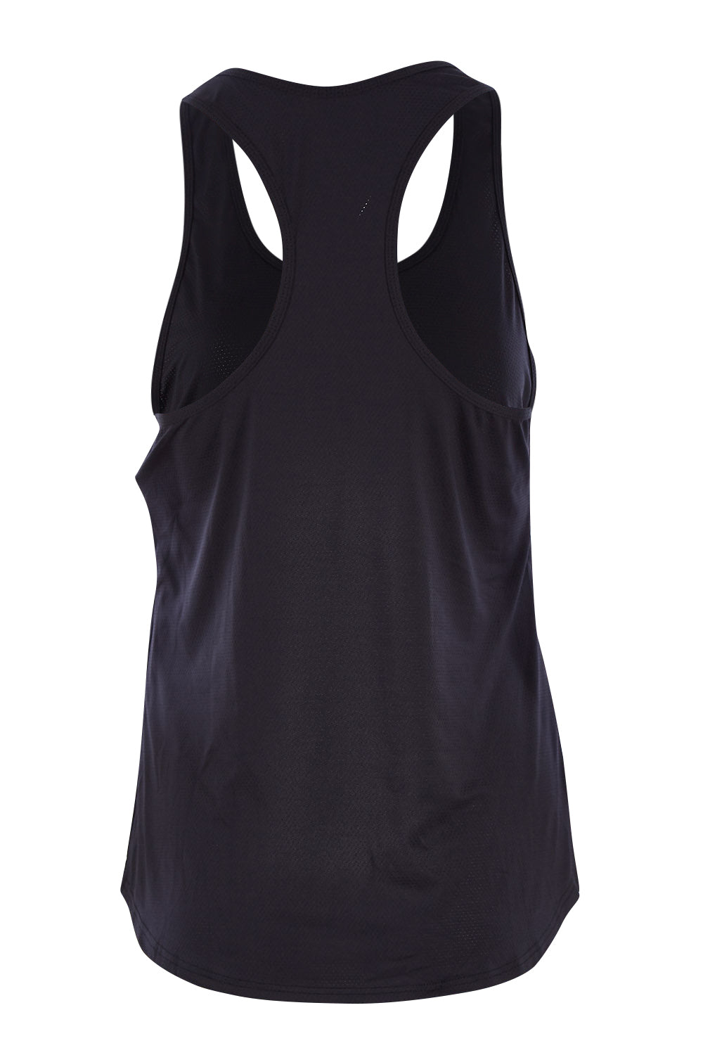Product shot of the Back To Bare Action Bk Tank in colour Black (Black), from the back