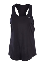Product shot of the Back To Bare Action Bk Tank in colour Black (Black), from the front