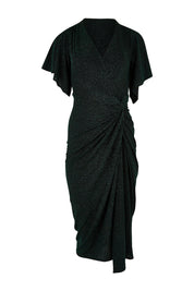 Product shot of the Emporium Dress in colour Emerald (Green), from the front