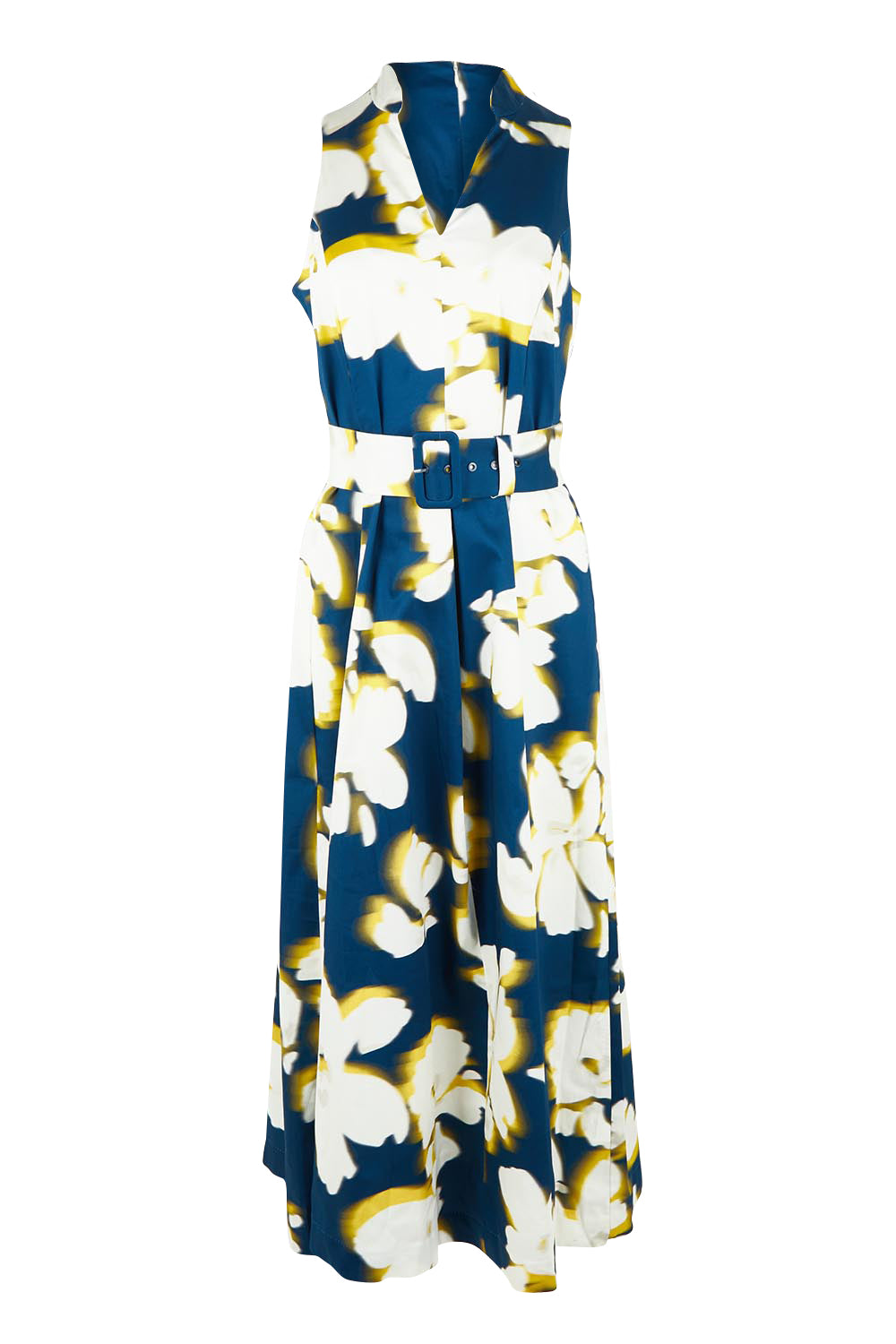 Product shot of the Simone Cotton Dress in colour Navy (Blue), from the front
