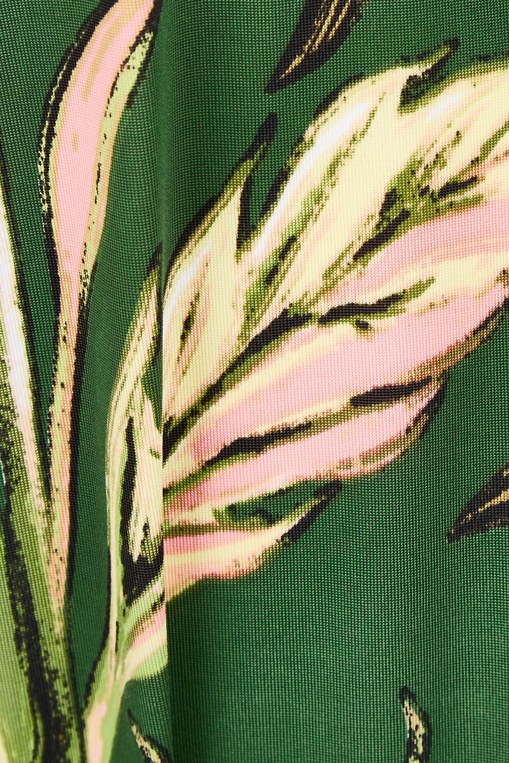 Product shot of the Chambord Wrap Midi Dress in colour Green (Green), detail