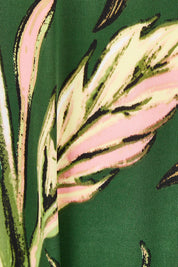 Product shot of the Chambord Wrap Midi Dress in colour Green (Green), detail